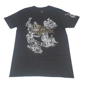 Disney Parks Pirates of the Caribbean Movie Ride Skeleton Crew Black Shirt M